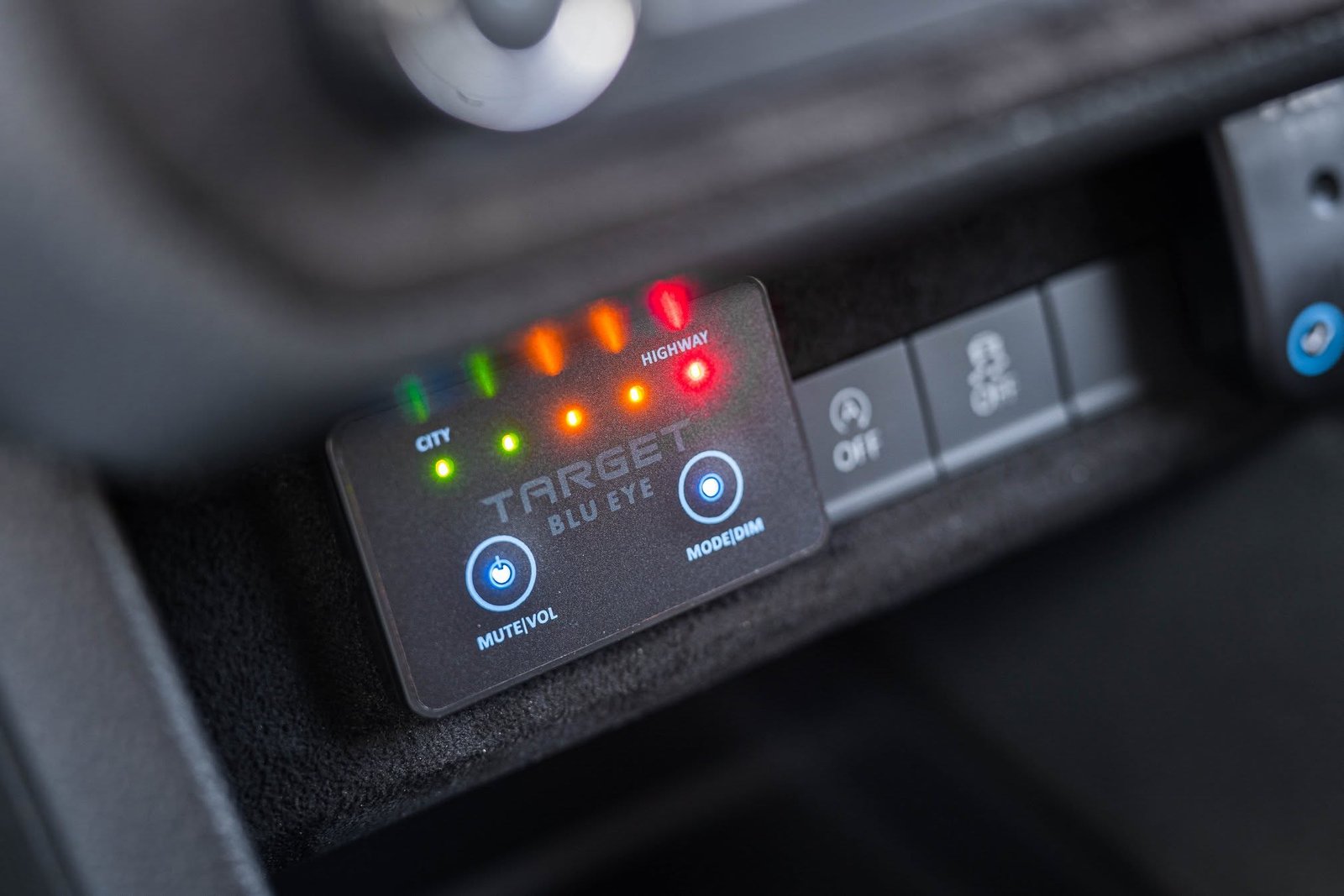 Target Blu Eye op de middenconsole
